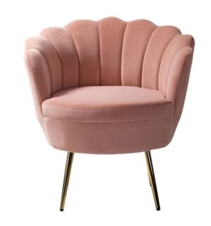 Jayden Velvet Scalloped Chair-Blush