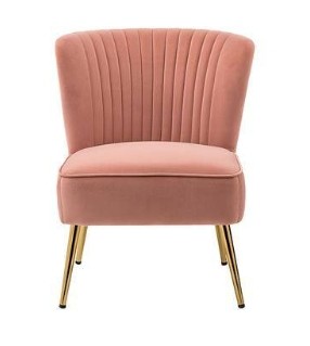 Carmen Velvet Chair-Blush