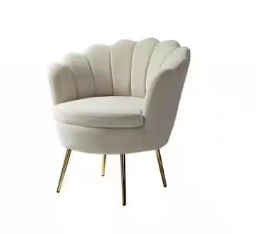 Jayden Velvet Side Chair-Beige