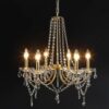 Gold Crystal 6 Bulb Chandelier