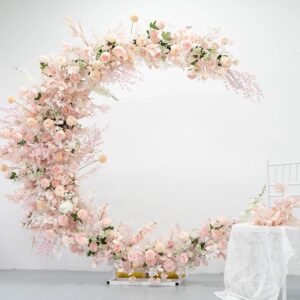 Dreamy Pink Cresent Moon Flower Arch