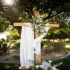 7FT Wood Freestanding Cross Ceremony Arch