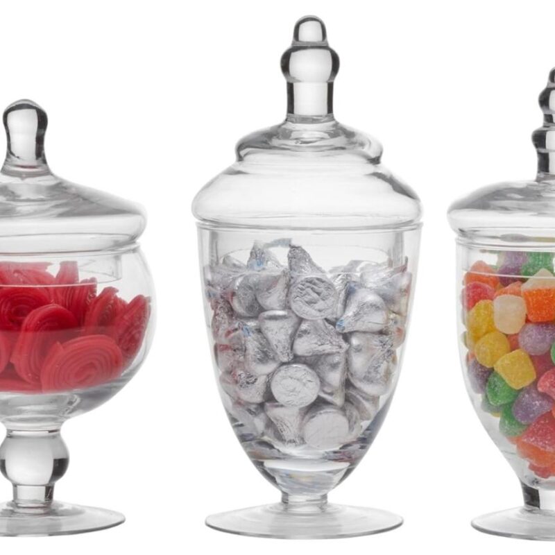 3 Piece Glass Apothecary Jars-Style B