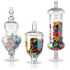 3 Piece Assorted Glass Apothecary Jars