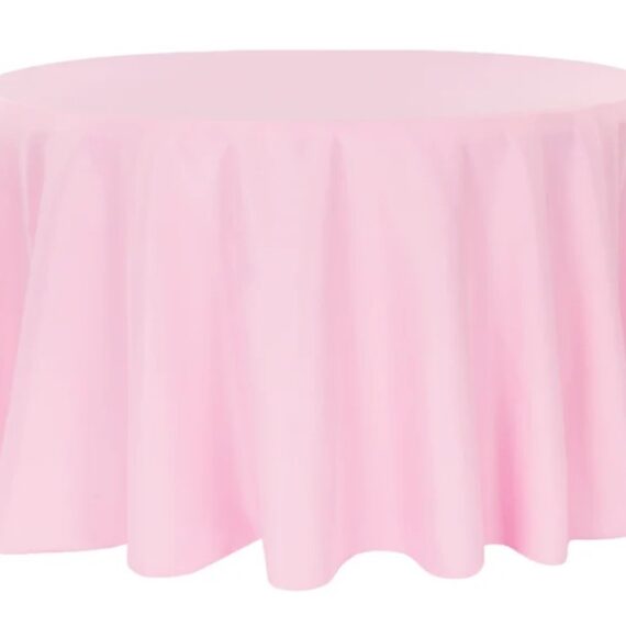 132" Pink Round Table Linen