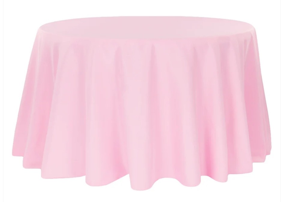 132" Pink Round Table Linen