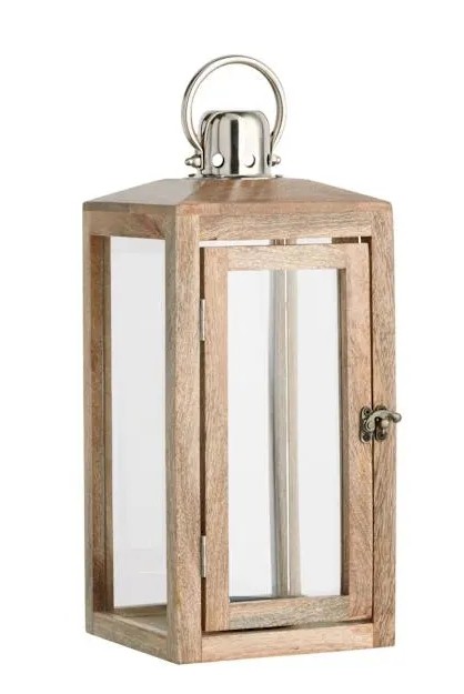 18" Wood Lantern with Flameless Candle