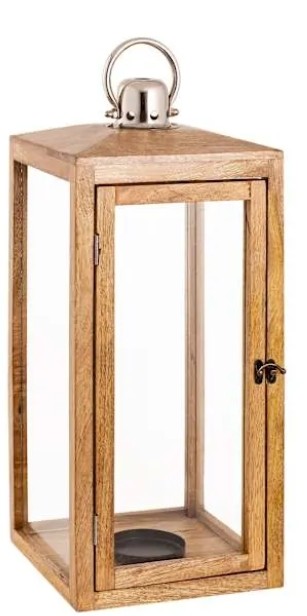 22" Wood Lantern with Flameless Candle