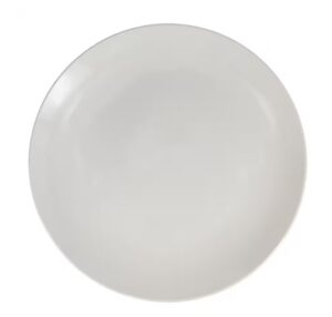 White Solid Glaze Dinner Plate, 10.5-in
