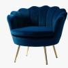 Jayden Velvet Scalloped Side Chair-Rust