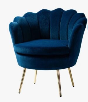 Jayden Velvet Scalloped Side Chair-Rust