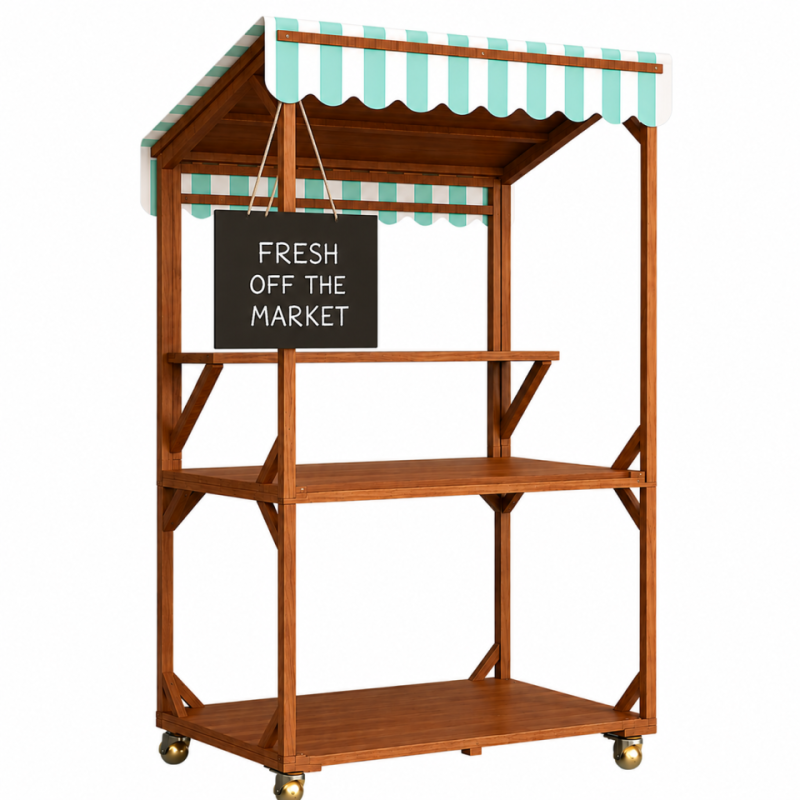 Wooden Farm Stand Cart