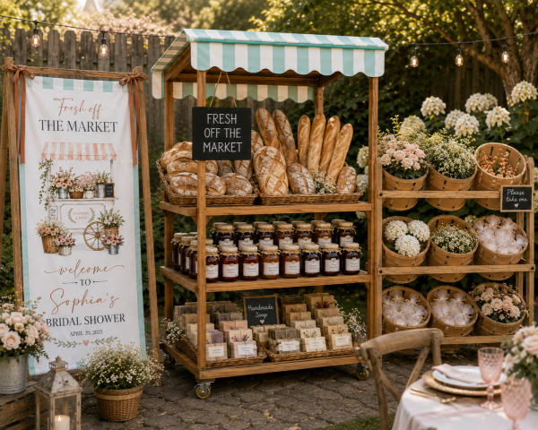 Wooden Farm Stand Cart