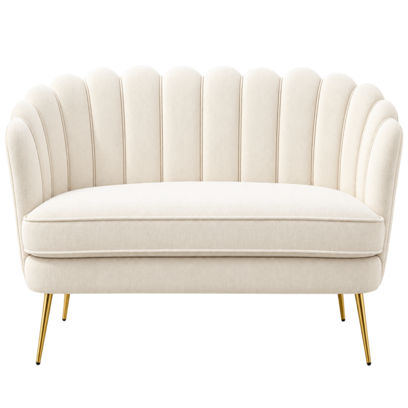 Elliott Ivory Upholstered Loveseat 60"