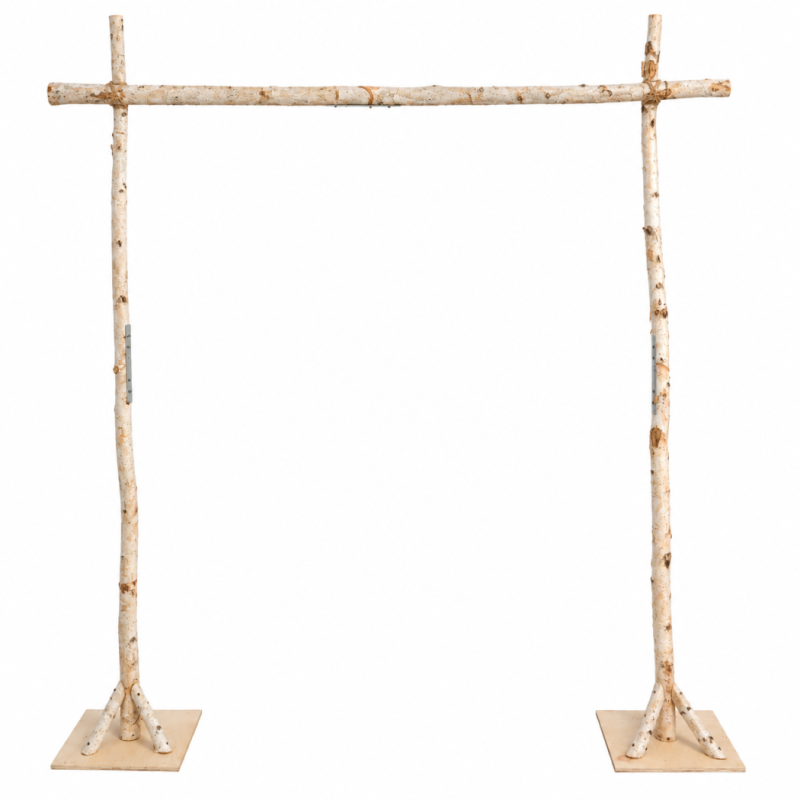 Rustic Natural Birch Wood Square Wedding Ceremony Arch